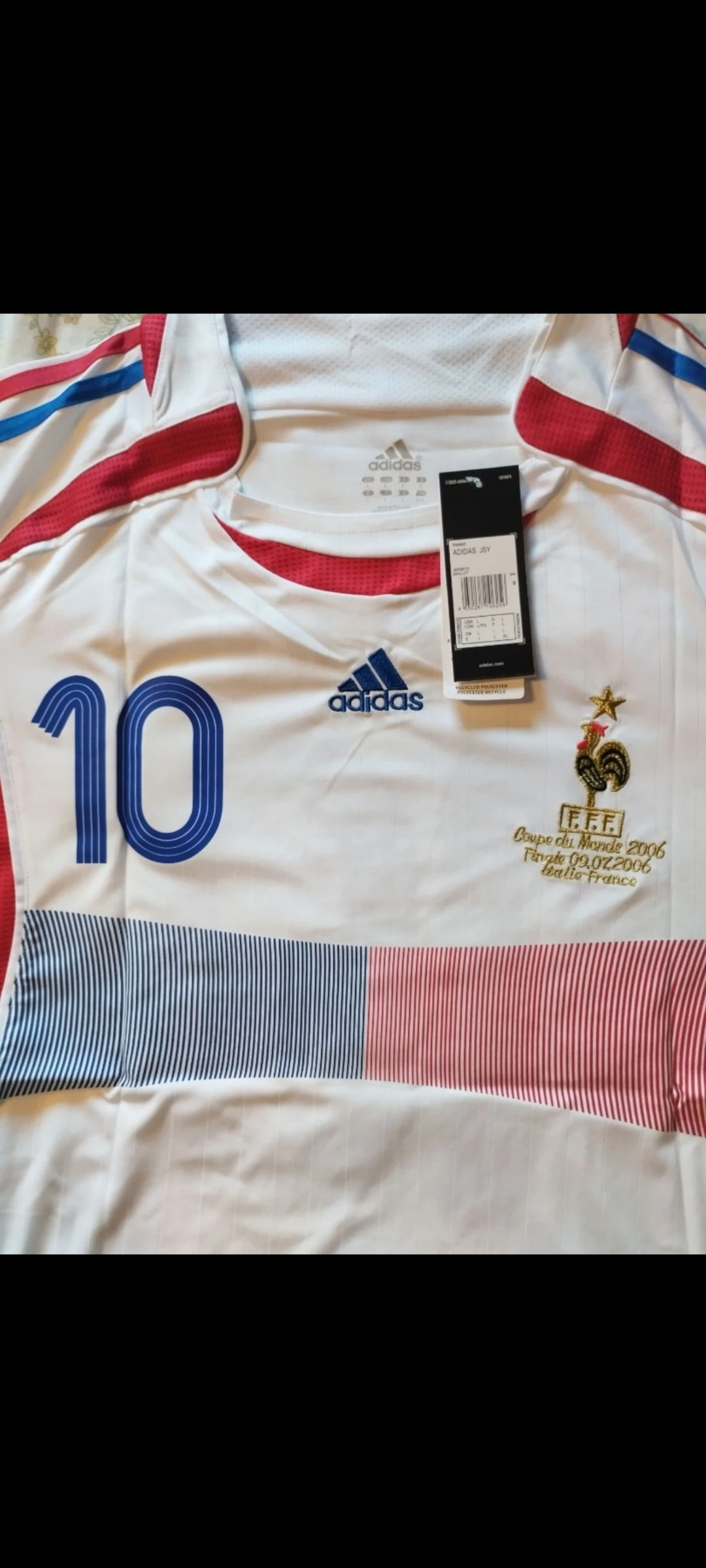 🇫🇷 Camiseta Francia 2006 Zidane #10 – Talla L – Nueva con Etiqueta – photo 3